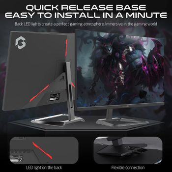 GAMEON GOE32FHD165VA E-sports Series Gaming Monitor 32 Inch, 1920x1080p FHD VA Panel, 165Hz Refresh Rate, 1ms Response Time, Adjustable Stand, Supports Adaptive Sync Premium, HDMI 2.1, HDR - Black