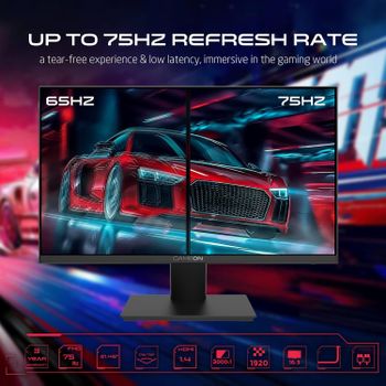 GAMEON GOB22FHD75VA Basic-Series, Black Gaming Monitor 22 inch, 1920x1080p FHD VA Panel, 75Hz Refresh Rate, 2ms Response Time, Adjustable Stand