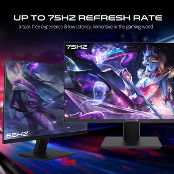 GAMEON GOE27FHD75VA Basic-Series Gaming Monitor 27 Inch, 1920x1080p FHD VA Panel, 75Hz Refresh Rate, 4ms Response Time, Adjustable Stand, Supports HDR, Built-in-speakers, Anti glare - Black