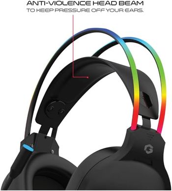 GAMEON GO-711 RGB Gaming Headset With Detachable Mic - Black Anti-Violence beam ABS Surfaced design Omnidirectional mic system High-Grade 50mm drivers 2-meter braided cable for long term flexibility