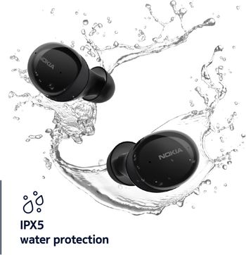 Nokia Comfort Earbuds – TWS-411 BK Wireless Bluetooth Earbuds with microphone for phone, laptop and tablet. Compatible with iOS and Android – IPX5 – Up to 29 hours with compact charging case – Black