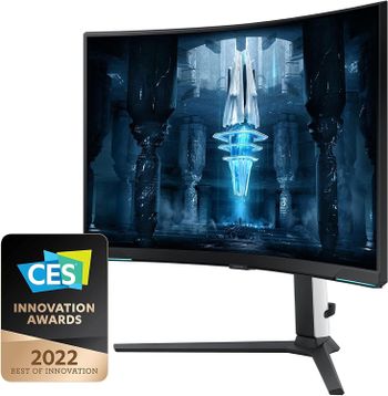 شاشة ألعاب منحنية 4K من سامسونج Odyssey Neo G8 BG850 مقاس 32 بوصة مع معدل تحديث 240 هرتز ووقت استجابة 1 مللي ثانية، وتقنية AMD FreeSync Premium Pro، وتقنية Quantum HDR 2000 - LS32BG850NMXUE