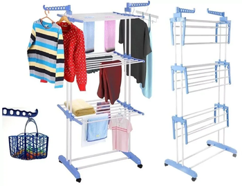 Multifunctional mobile clothes hanger shelf for storing and drying clothes Spray painting clothes hanger