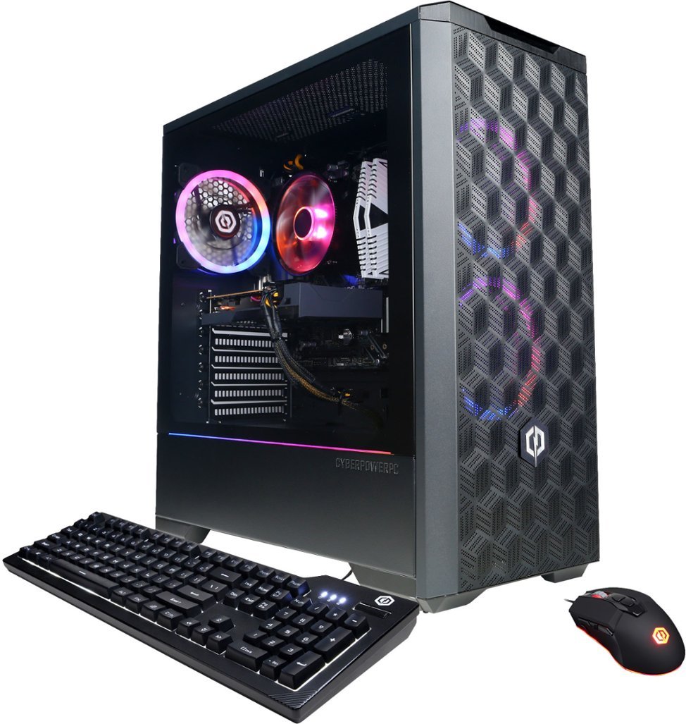 CyberPowerPC Desktop PC GMS AMD Ryzen5 16GB Ram 1TB SSD (GMA5200BSTV9) Black Windows 11