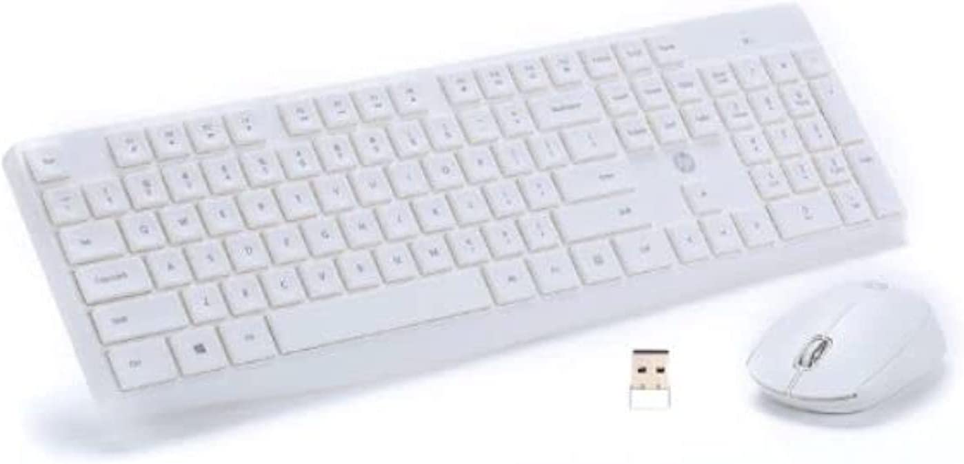 HP Wireless USB Keyboard and Mouse Combo CS10 - White .