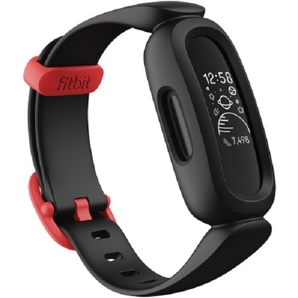 Fitbit Activity Tracker Ace 3 For Kids Up to 8 Days of Battery Life (FB419BKRD) Black / Sport Red