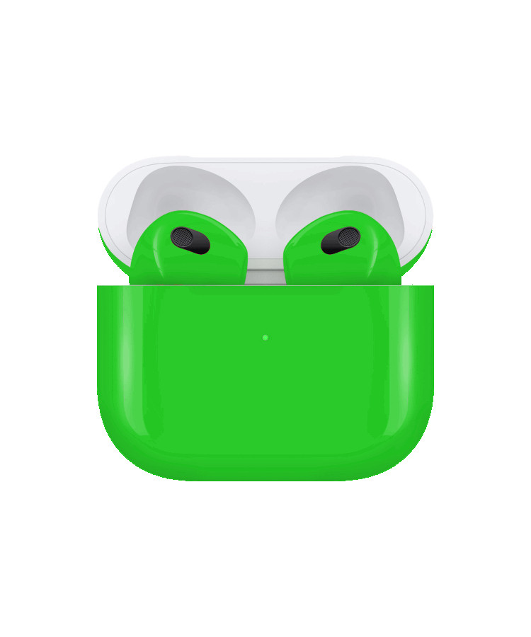 Apple Airpods (3rd Generation) Customized By Caviar Glossy Neon Green