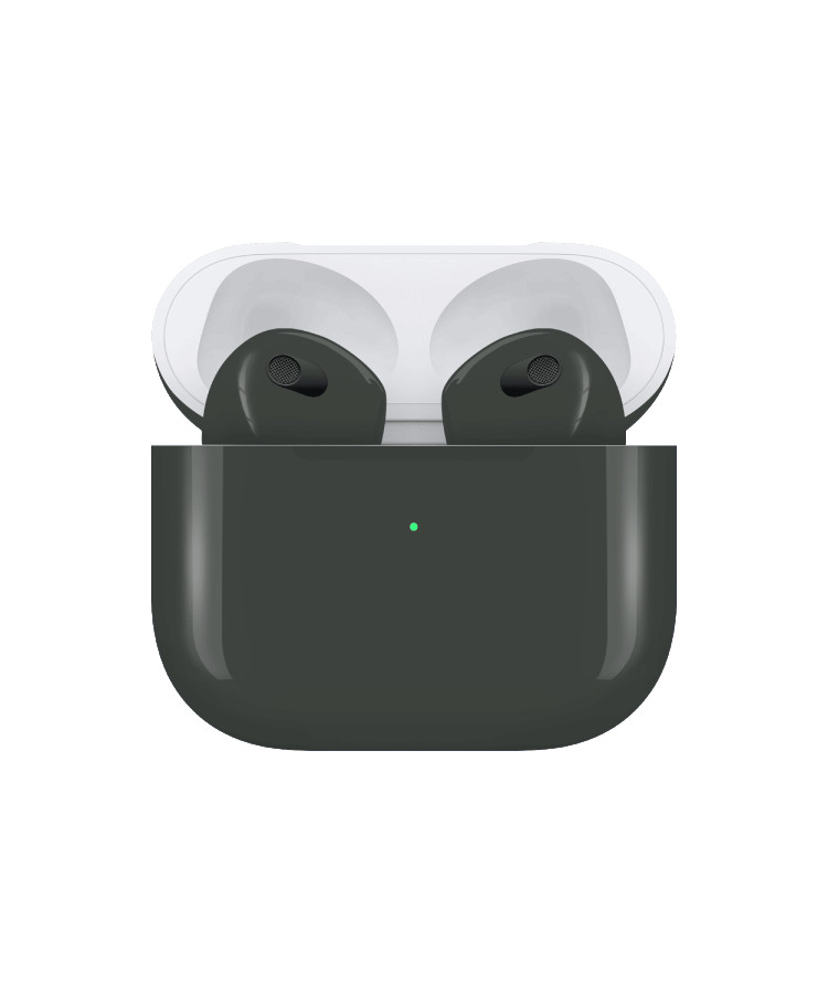 Apple Airpods (3rd Generation) Customized By Caviar Glossy Graphite Grey