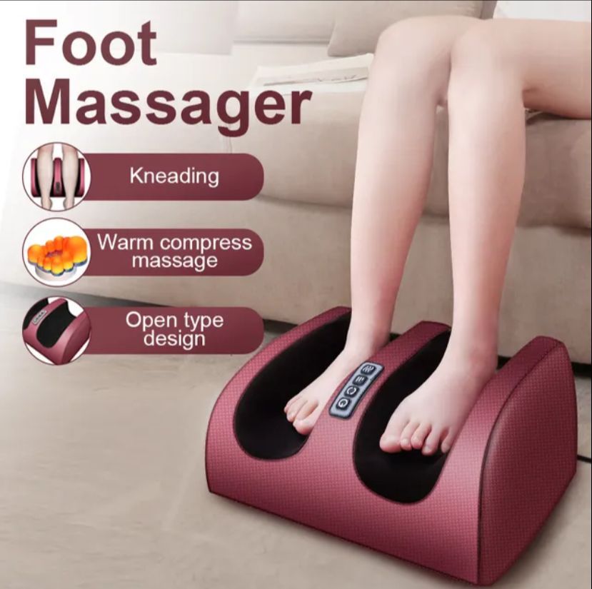 Foot Body Massager Electric Heating Relaxation Kneading Roller Vibrator Machine Reflexology Calf Leg Pain Relief Relax