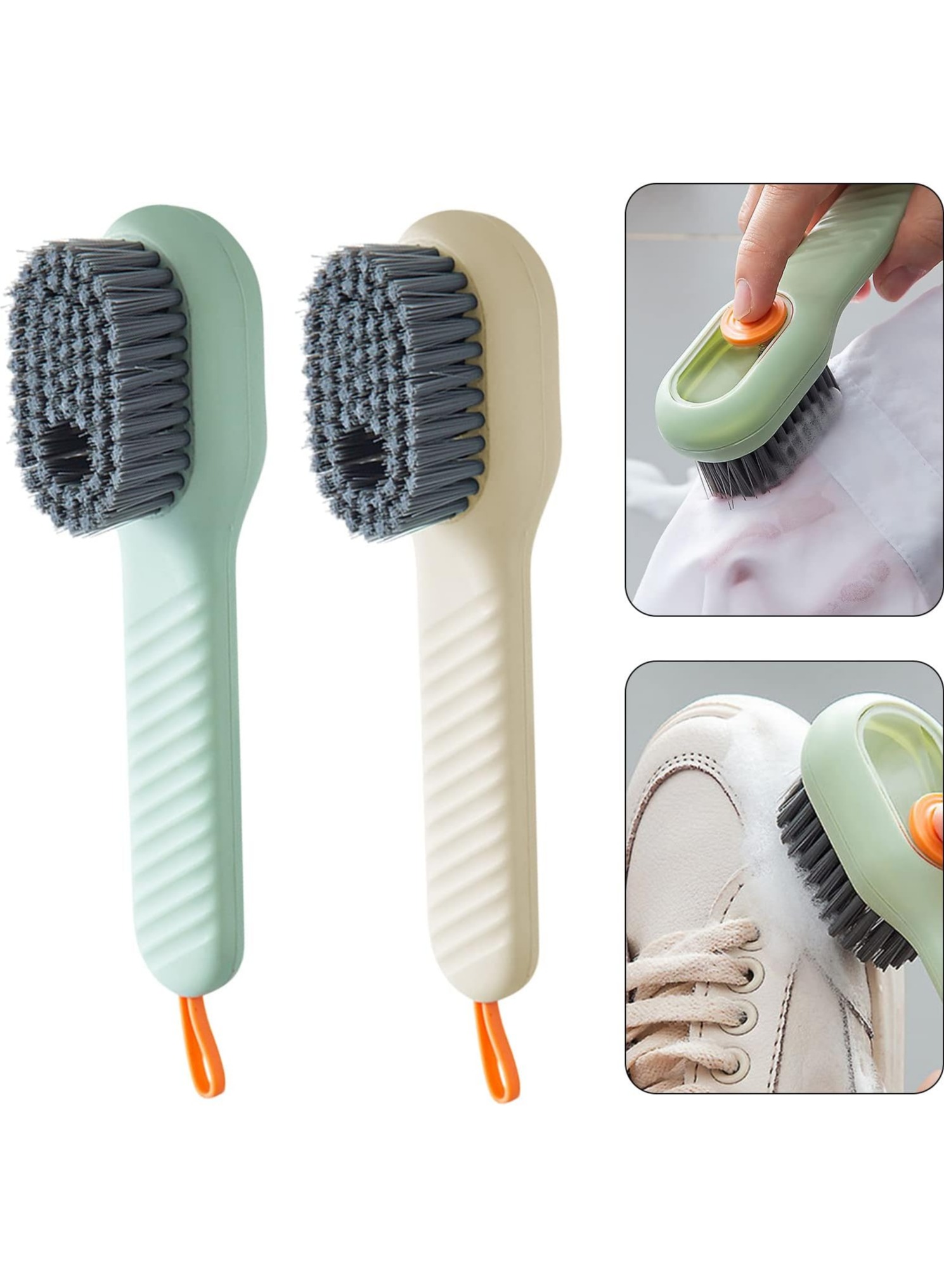 Shoe Brush Household Brush with Soft Bristles Multifunctional Shoe Brush with Liquid Box Household Cleaning Brush and Soap Dispenser for Shoe Clothing Random color