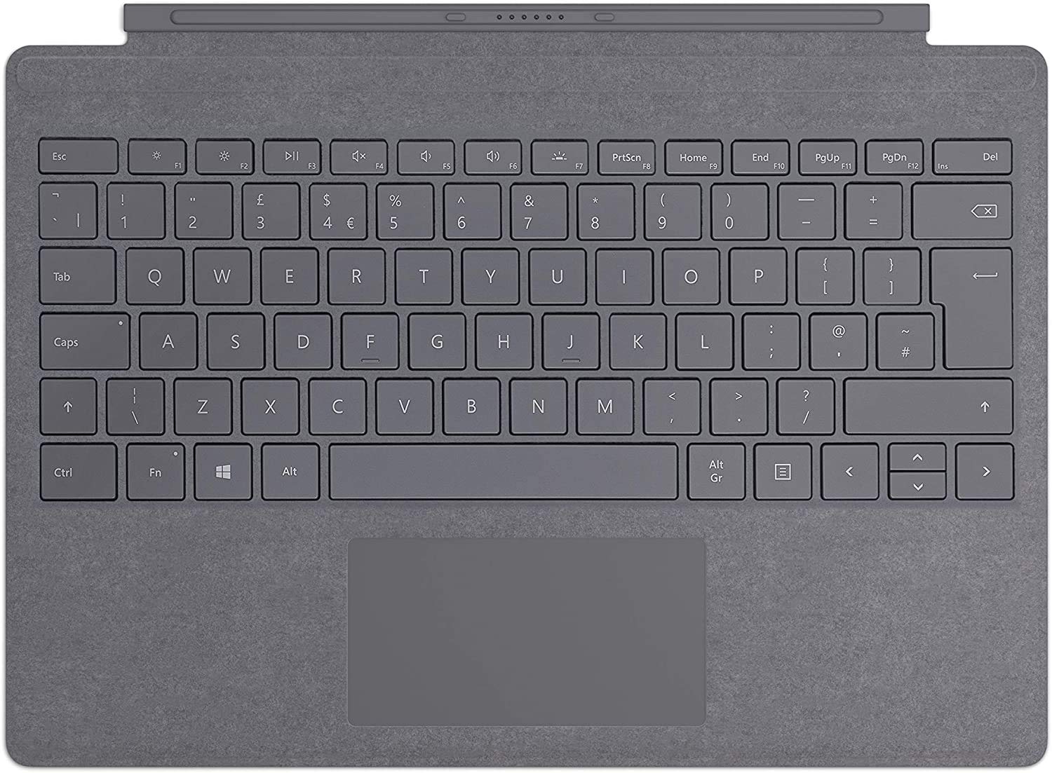 Microsoft Surface Pro Signature Type Cover KeyBoard ALCantara Charcoal Black English Arabic - FFQ-00154 ( Original GCC ) Backlit - For Surface Pro /4/5/6/7 and 7+ ( 7 plus )