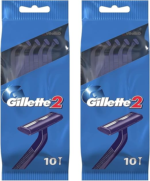 Gillette 2 Disposable Razor 10 Count ( Pack 2 )