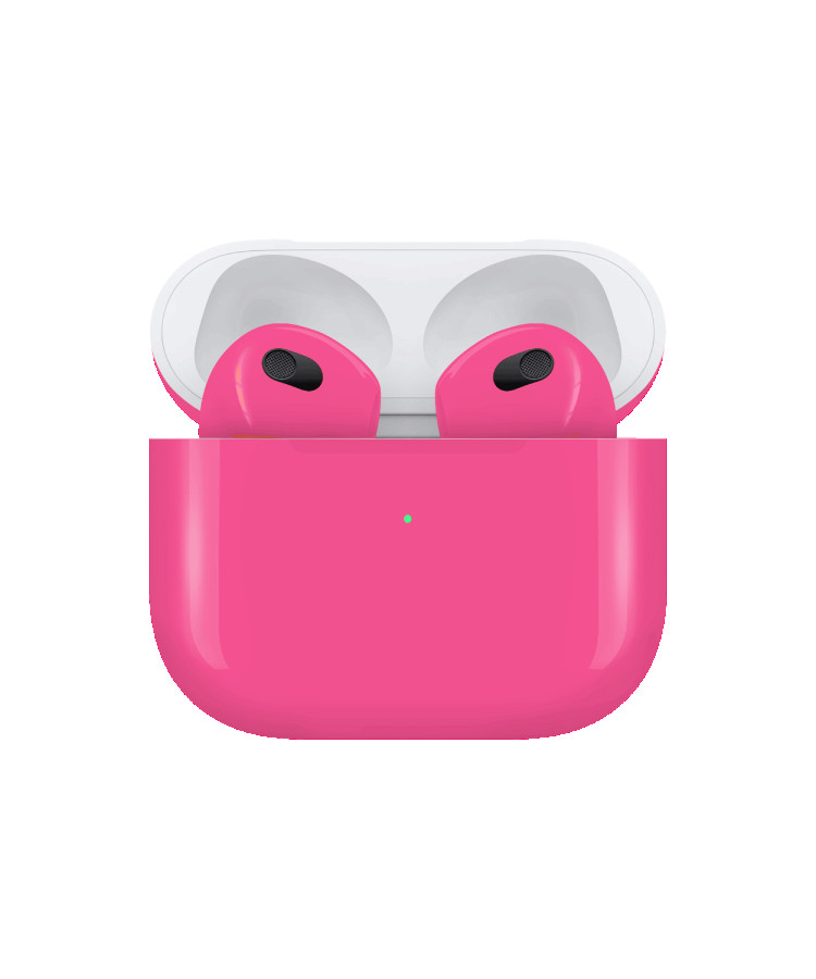 Apple Airpods (3rd Generation) Customized By Caviar Glossy Neon Pink