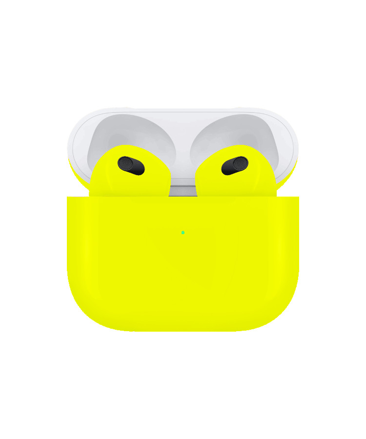 Apple Airpods (3rd Generation) Customized By Caviar Glossy Neon Yellow