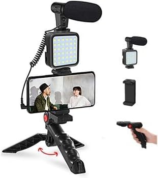 Smartphone & Camera Vlogging Studio Kits Video Shooting Photography Suit with Microphone LED Fill Light Mini Tripod