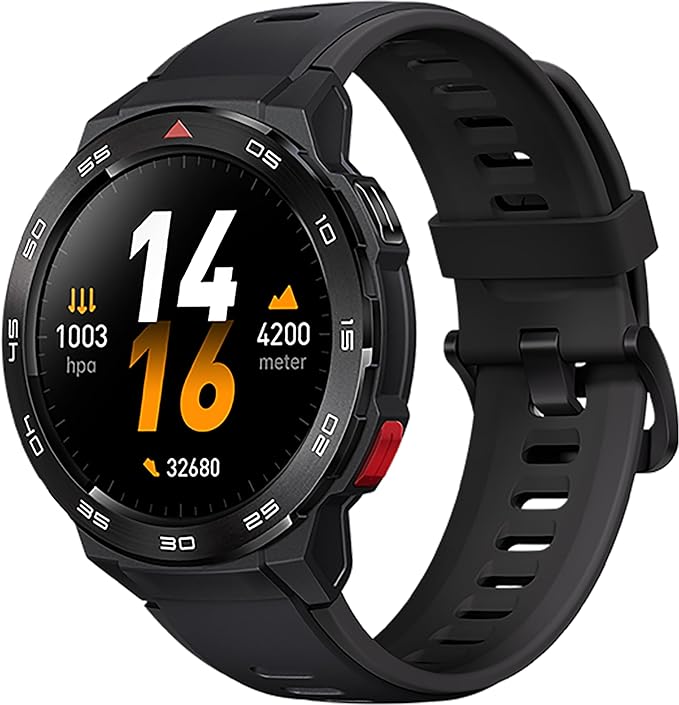 Mibro Smart Watch GS Pro 1.43 Inch Amoled Display, Bluetooth Calling, 20 Day Battery Life, 5ATM Waterproof, GPS Positioning, 105 Sports Modes, Heart Rate Monitoring, Sporty Style Strap - Black