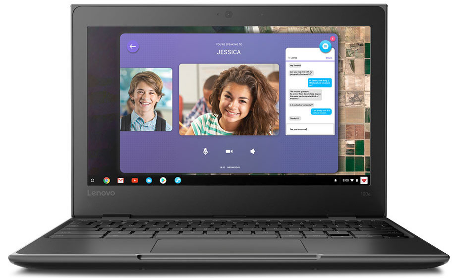 لاب توب لينوفو Chromebook 11100E بشاشة 11.6 بوصة ، ومعالج إنتل سيليرون ، وذاكرة وصول عشوائي 4 جيجابايت ، وذاكرة وصول عشوائي سعتها 16 جيجابايت ، وبطاقة رسومات إنتل عالية الدقة ، ونظام تشغيل كروم - أسود