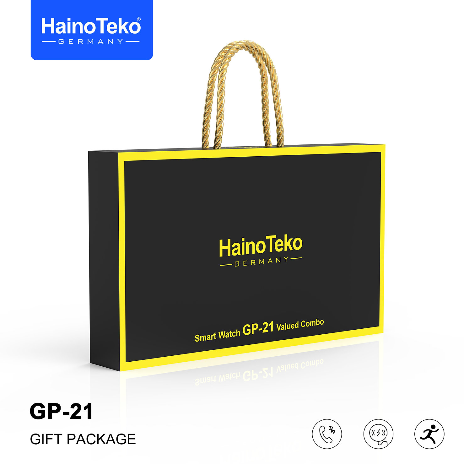 Haino Teko GP 21 Smart Watch Gift Box with Sunglasses, Belt and Neckband