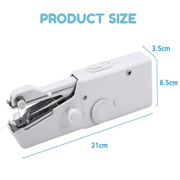 Portable Mini Electric Handheld Sewing Machine Travel Household Cordless Stitch Sew Quick Stitch White