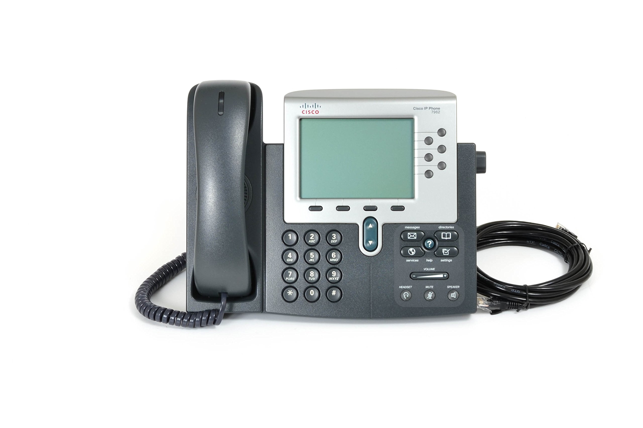 هاتف Cisco CP-7962G الموحد IP -هاتف  VoIP (POE)-2 × إيثرنت 10Base-T/100Base