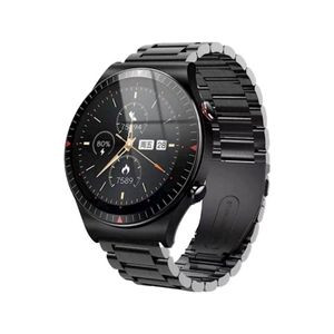 Smart watch BML BW-01 men / women music player Smartwatch 2022 IP67 Waterproof Voice Assistant Stainless Steel Dual Straps Metal Band & Leather Straps for Android / iOS - Black