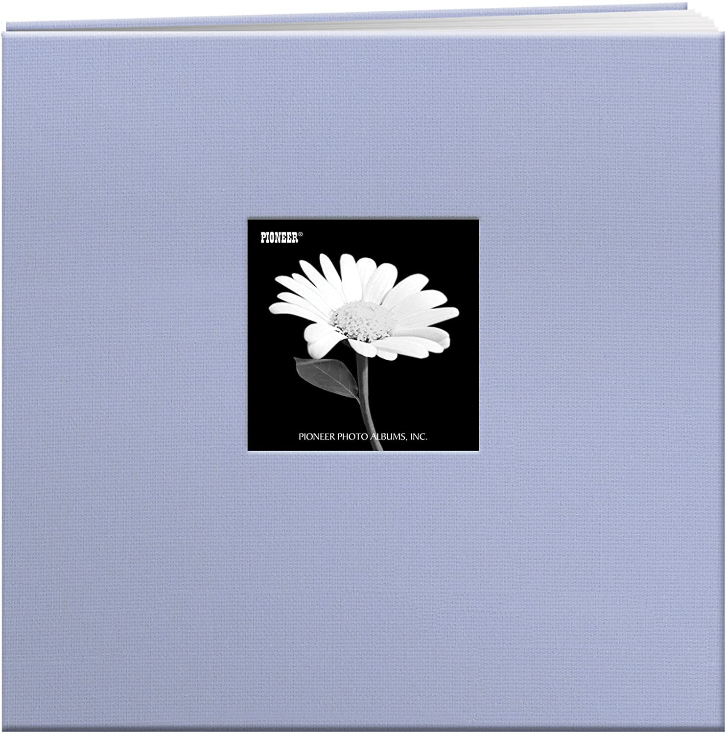 Pioneer MB-10CBFBBLU 12 Inch by 12 Inch Postbound Fabric Frame Cover Memory Book, Heavenly Blue