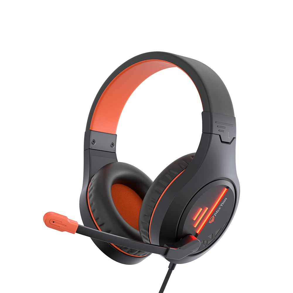 Meetion Stereo Gaming Headset with Mic Black Orange Lightweight BacklitHP021