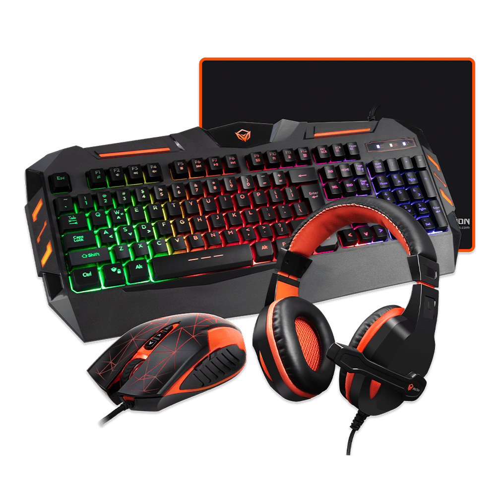 Meetion Backlit Gaming Combo Kits 4 in 1 Gaming Keyboard Mouse and Headset Bundle with Mouse Pad C500