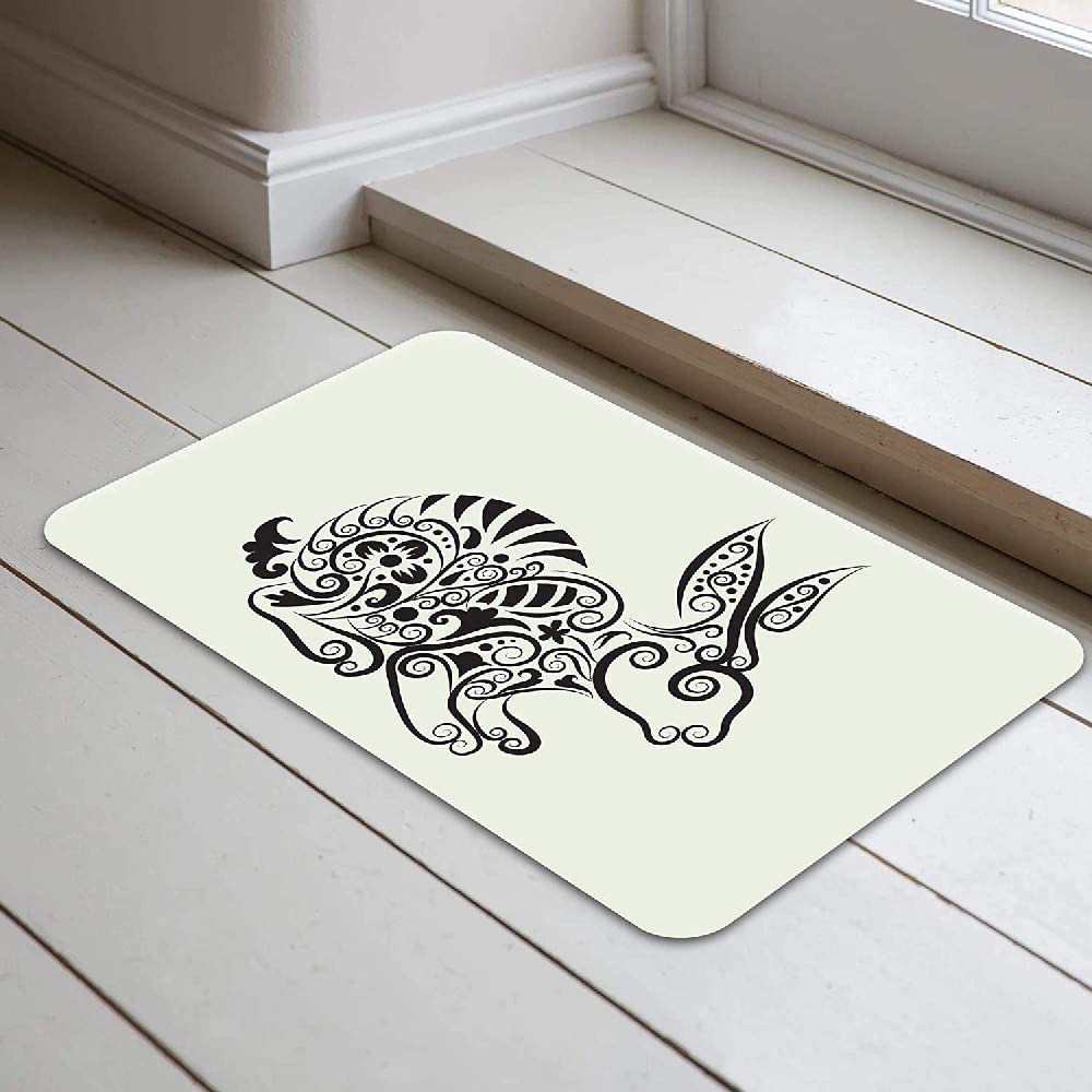 Bonamaison Antibacterial, NonSlip Bathmat - Doormat, 1 Piece 40 x 70 cm - Designed and Manufactured in Turkey