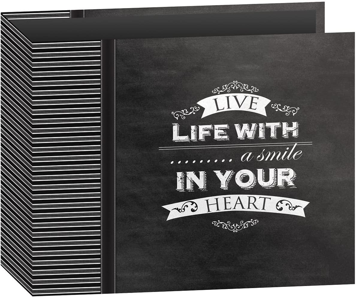 Pioneer Photo Albums T-12CHLK/SM 3-Ring Printed Chalkboard Design Binder Smile Scrapbook, 12 by 12-Inch