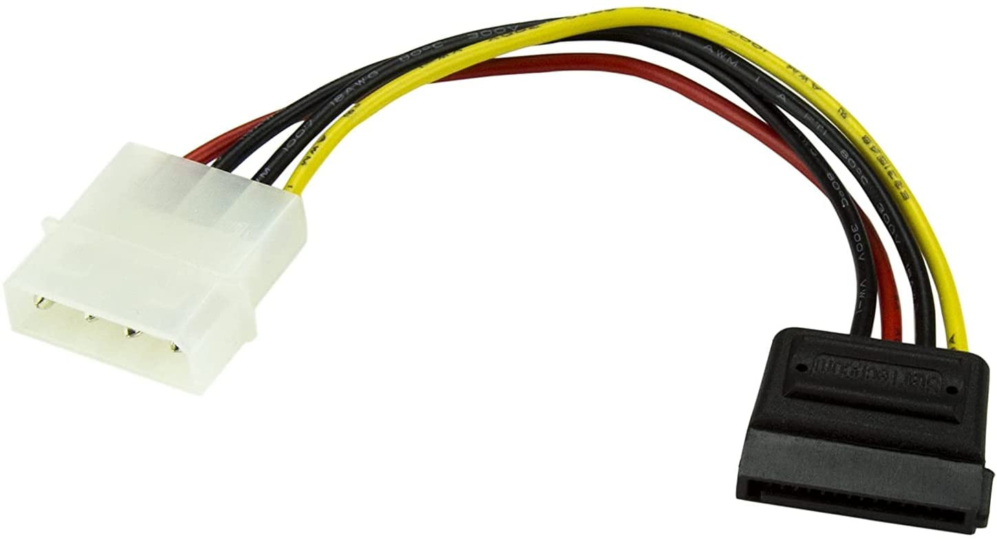 6in 4 Pin LP4 to SATA Power Cable Adapter - LP4 to SATA - 6in LP4 to SATA Cable - 4 pin to SATA power