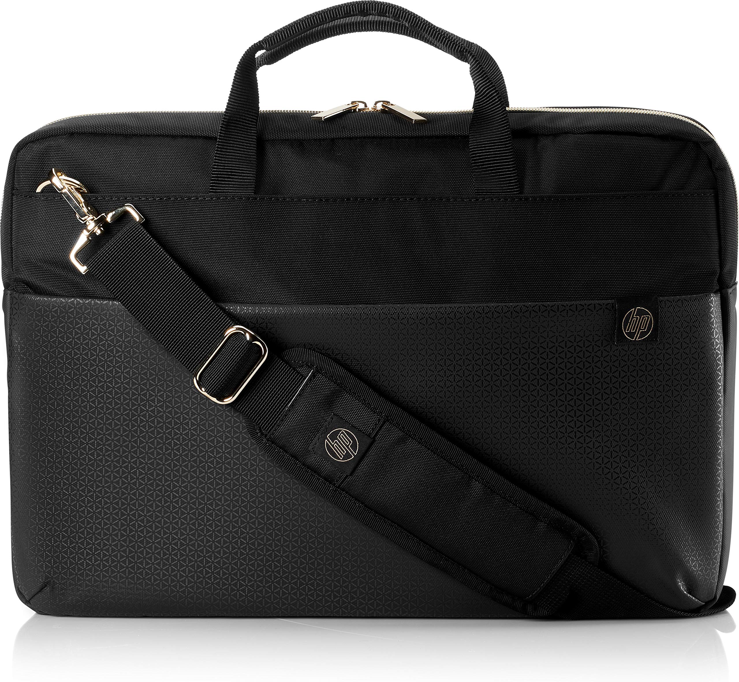 HP Top load 15.6" Pavilion Briefcase, Duotone Briefcase, Accent Black/Gold/ Silver