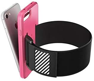 Margoun Sports Running Silicone Armband Case Cover With Reflective Easy Fit Band For Iphone 7 - Pink - One size.