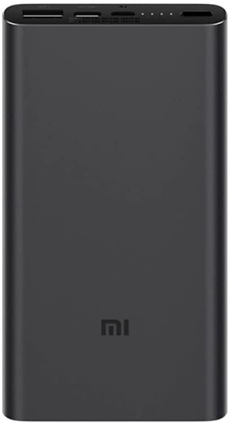 Xiaomi Mi 10000 mAh Powerbank 3 Type C [Quick Charge 18W QC3.0 USB-C Dual Output, Fast Charging] - Charge Smartphones, Tablets, Headphones, Smart Watches & Action Cam Black