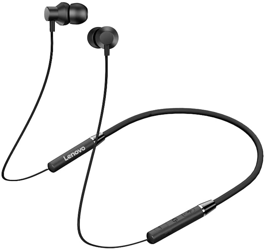 Lenovo Wireless Neckband Earphone HE05 (Black)/One Size