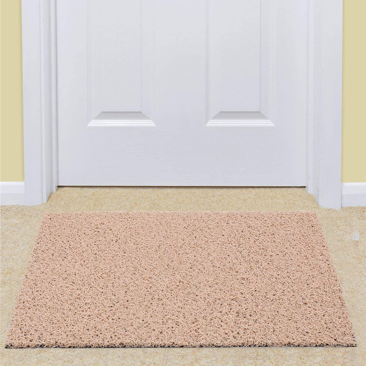 Kuber Industries Rubber 1 Piece Door Mat 16x24'' (Cream)