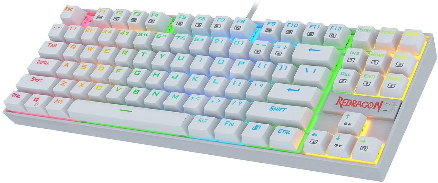 Redragon Kumara White, Wired Mechanical Keyboard, Rgb