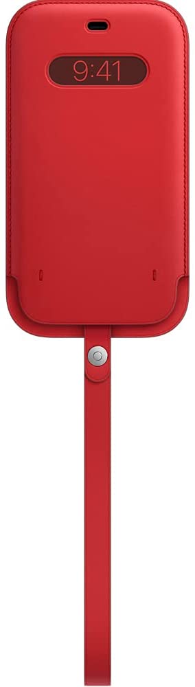 Apple Leather Sleeve  With MagSafe for iPhone 12 Pro Max - Red, One Size