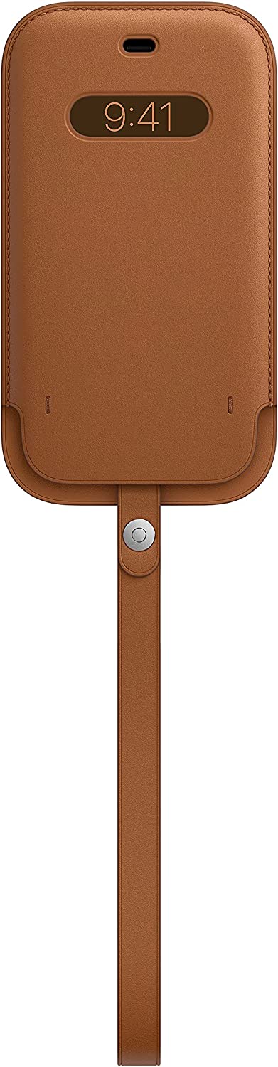 Apple Leather Sleeve with MagSafe (for iPhone 12, 12 Pro) - Saddle Brown Saddle Brown PRODUCT)RED