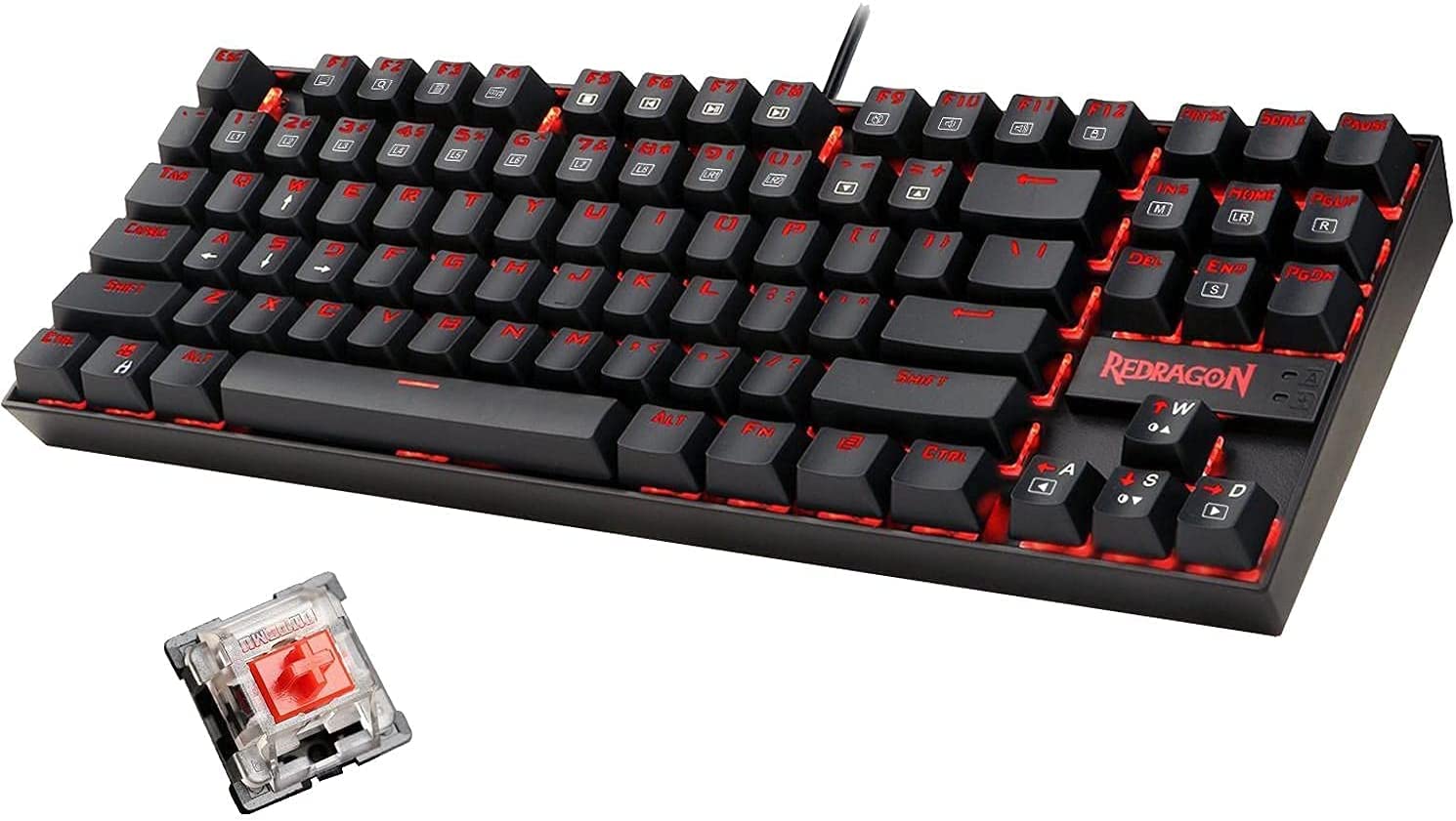 Redragon K552-2 87 Keys 60% Small Tkl Mechanical Gaming Keyboard (Black Red Led Backlit)/Multi color/one size