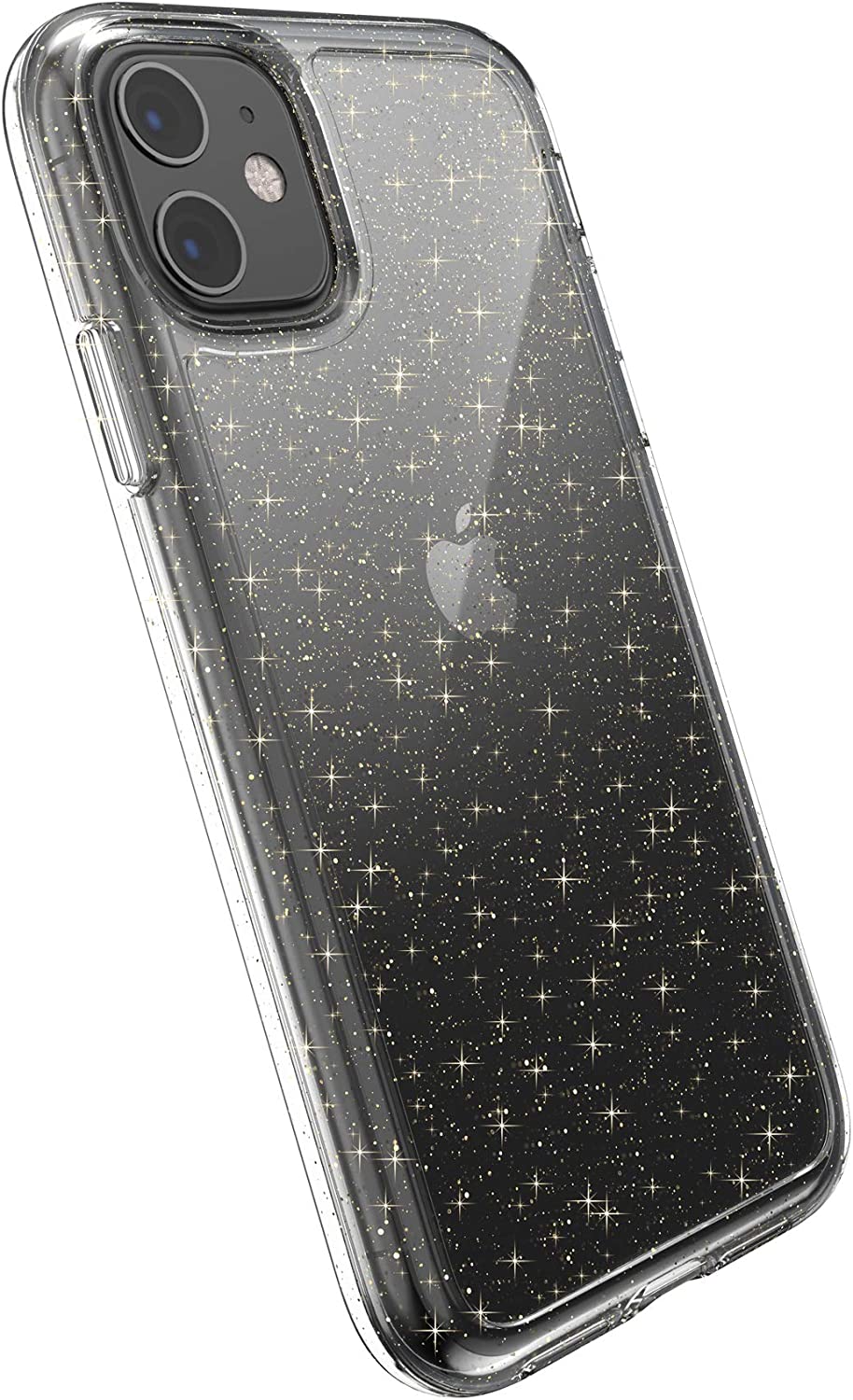 Speck iPhone 11 Case - GemShell Glitter - Clear Protective Slim Tough Cover with Dual-Layer Perimeter, Compatible with Qi Wireless Charging - Clear Glitter