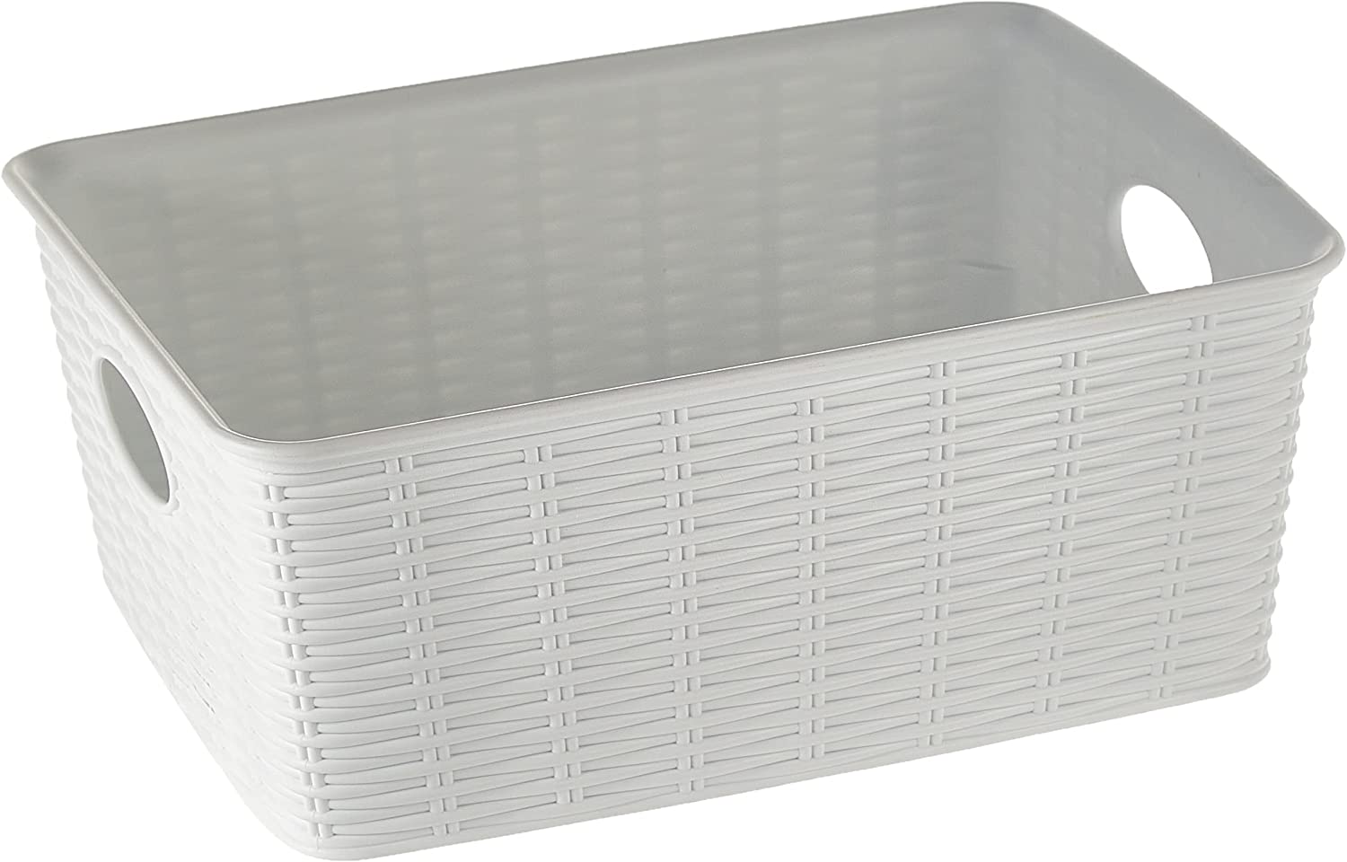 Stefanplast Elegance Rattan Basket, White, 25 x 19 x 10 cm WHITE