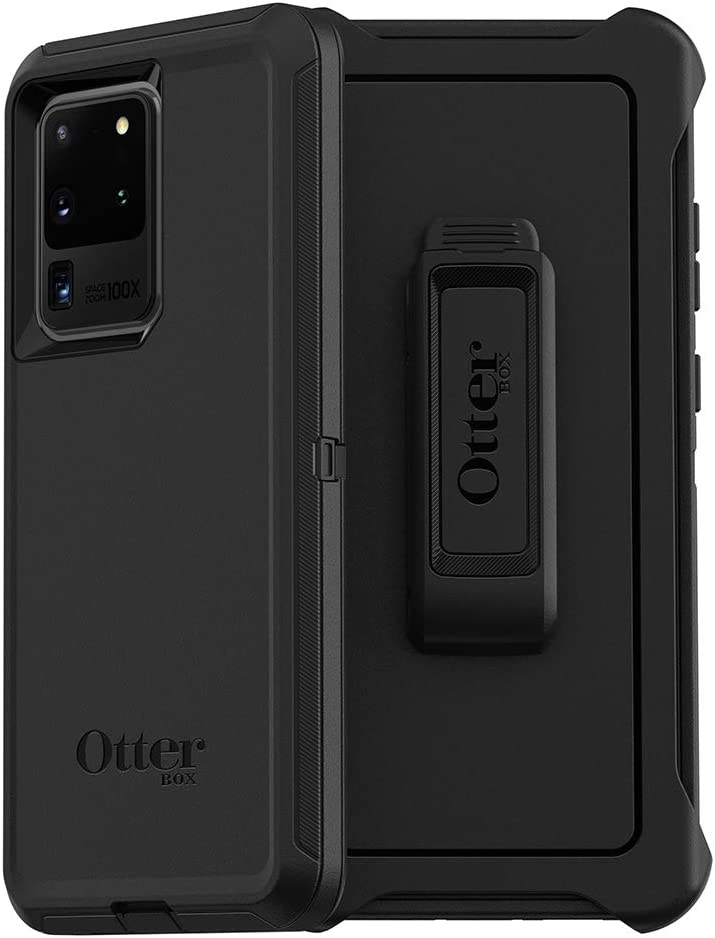 جراب Otterbox Defender Series بدون شاشة لهاتف Galaxy S20 Ultra/Galaxy S20 Ultra 5G (فقط - غير متوافق مع أي طرازات Galaxy S20 الأخرى) - أسود