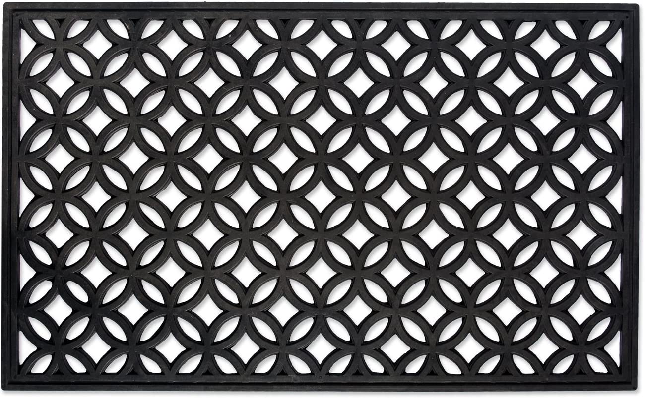 DII Rubber Doormats Collection All Weather, 18x30, Lattice