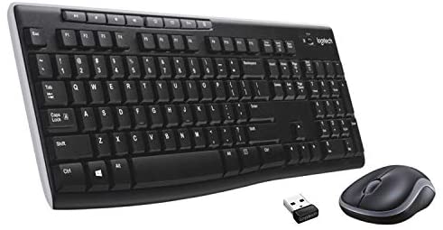 Logitech MK270 Wireless Keyboard and Mouse Combo for Windows, 2.4 GHz Wireless, Compact Wireless Mouse, 8 Multimedia & Shortcut Keys,PC/Laptop, Black/Black/one size