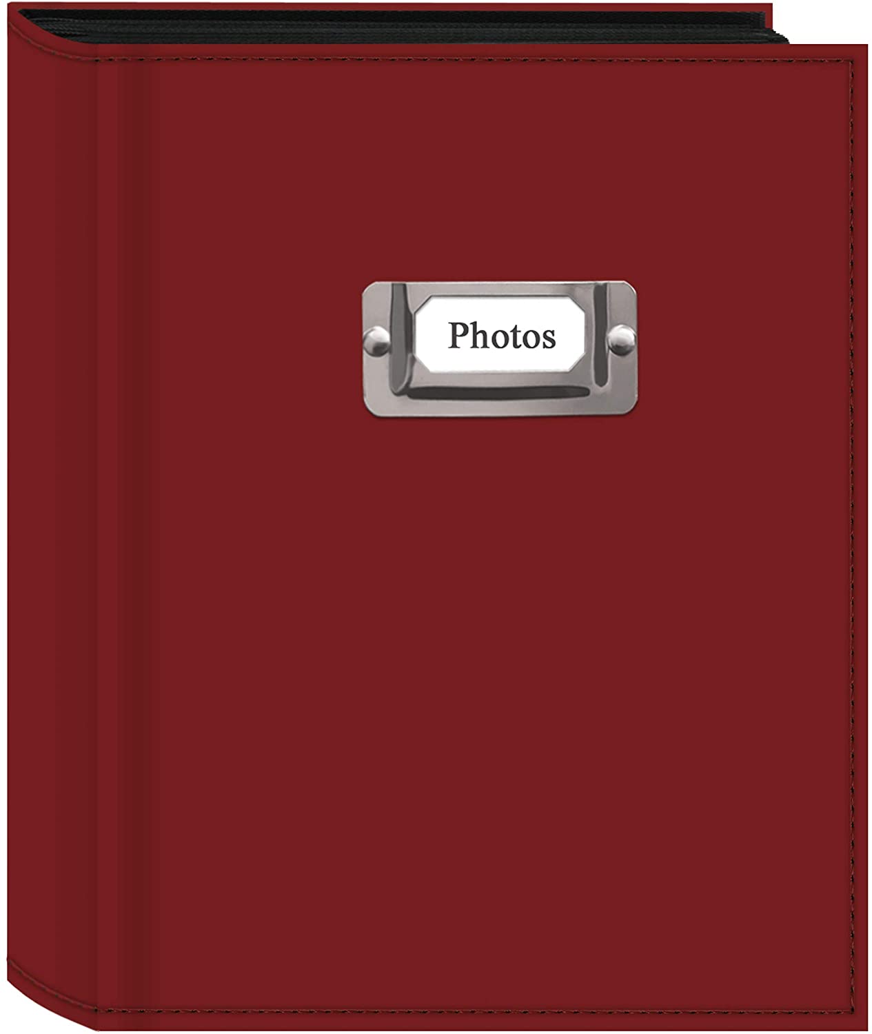 Pioneer Photo 208-Pocket Bright Red Sewn Leatherette Photo Album with Silvertone Metal I.D. Plate for 4 by 6-Inch Prints