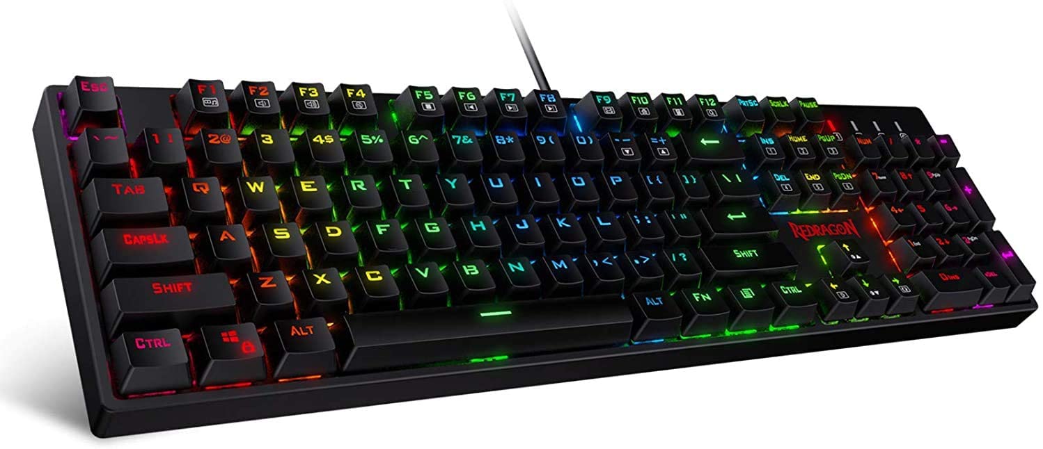 Redragon K582 SURARA RGB LED Backlit Mechanical Gaming Keyboard with104 Keys-Linear and Quiet-Brown Switches