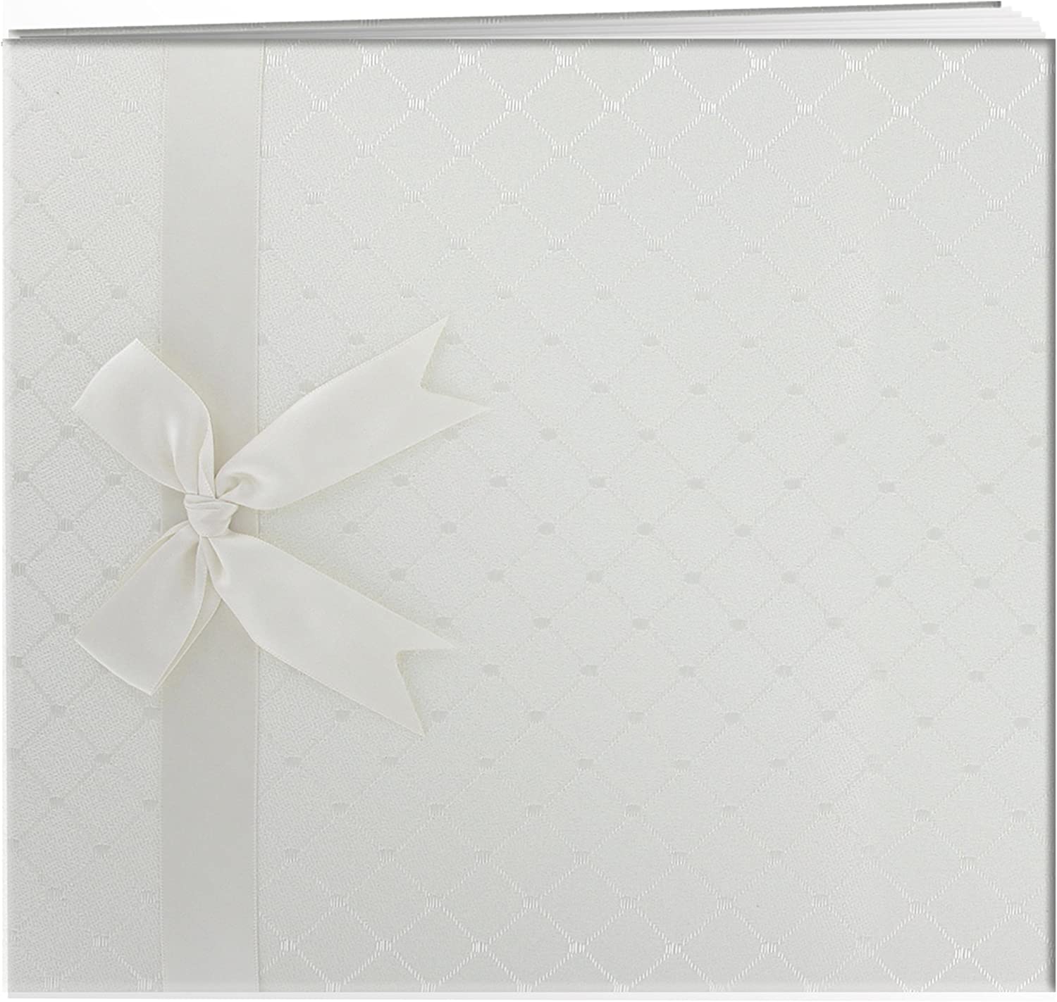 Pioneer MB-88FDR 8 Inch by 8 Inch Postbound Diamond Fabric Cover Memory Book, Ivory