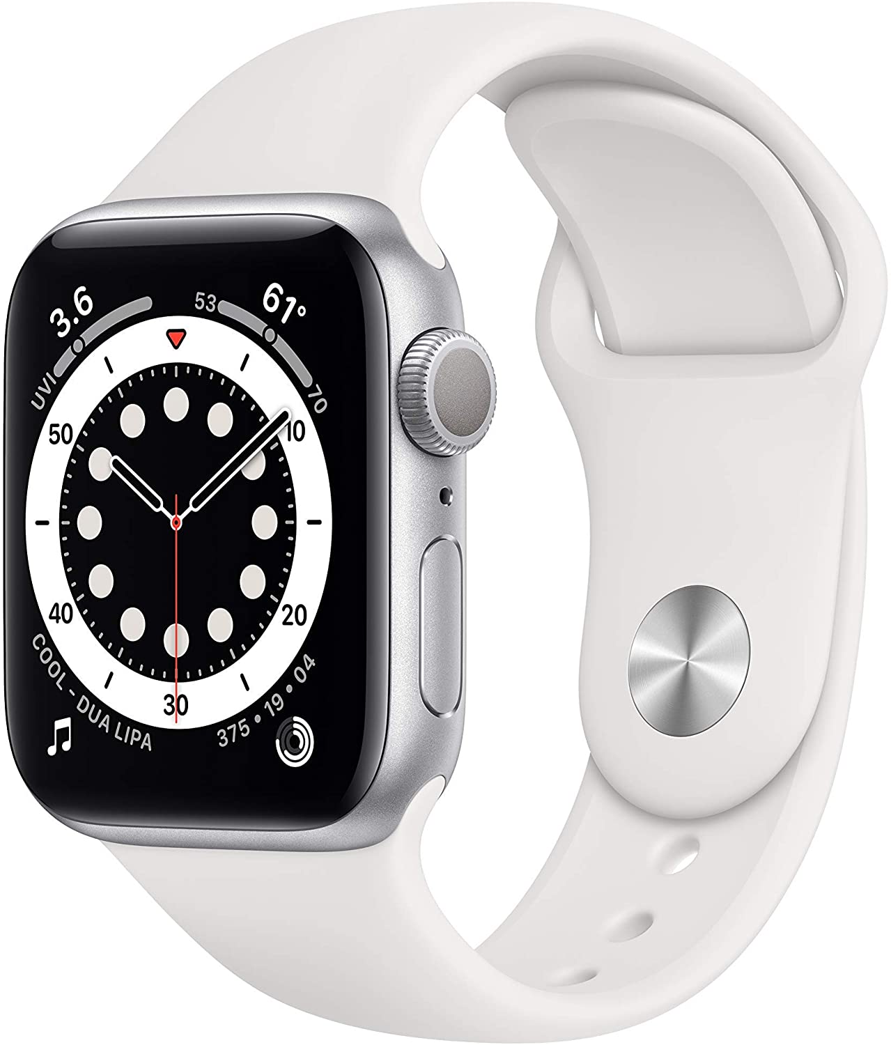 Apple Watch Series 6, 40mm, GPS, Silver Aluminum Case with White Sport Band