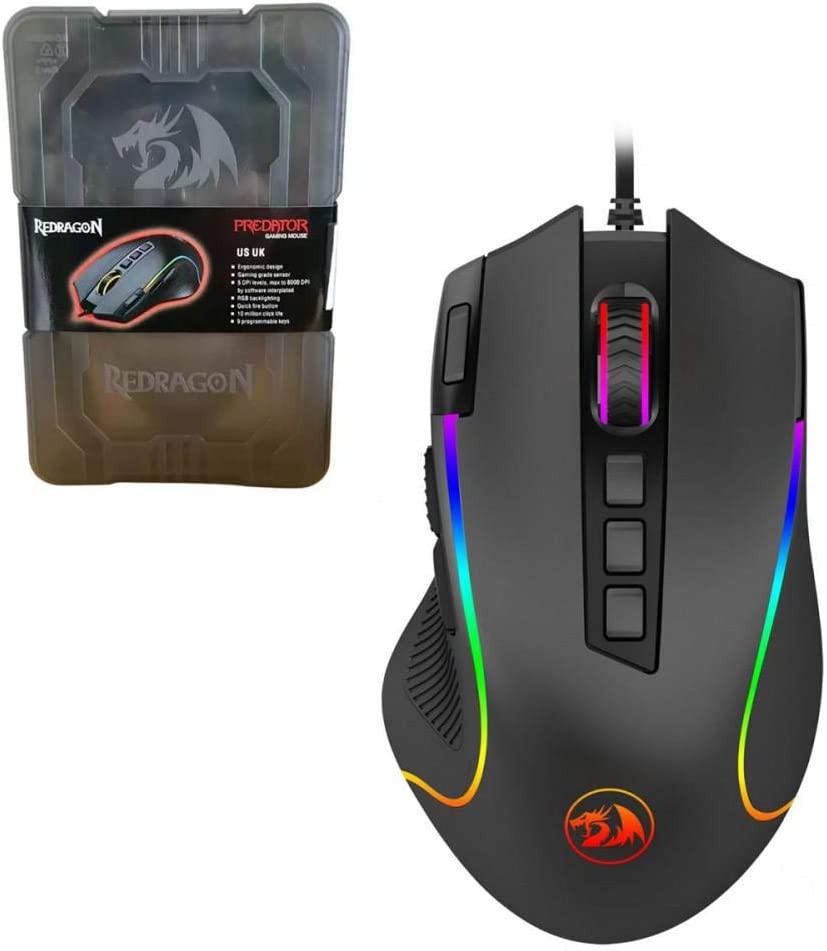 Mouse Gamer Redragon Predator RGB M612-RGB - Black